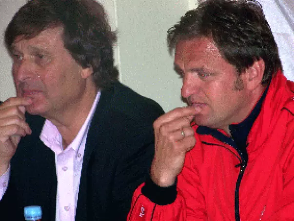 Präsident Barthel und Trainer Seeliger